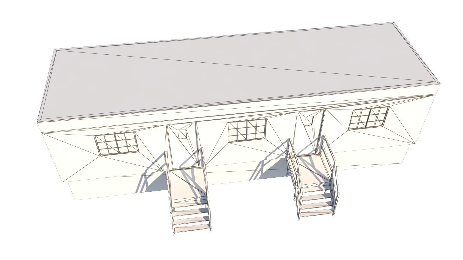 Construction Site Cabin Low-poly 3D model_7