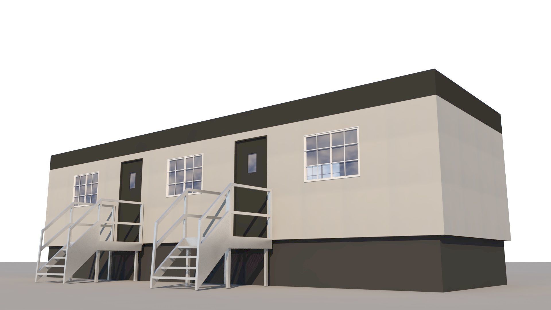 Construction Site Cabin Low-poly 3D model_1