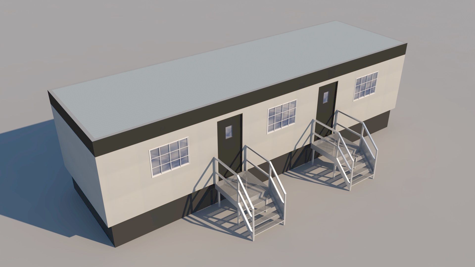 Construction Site Cabin Low-poly 3D model_2