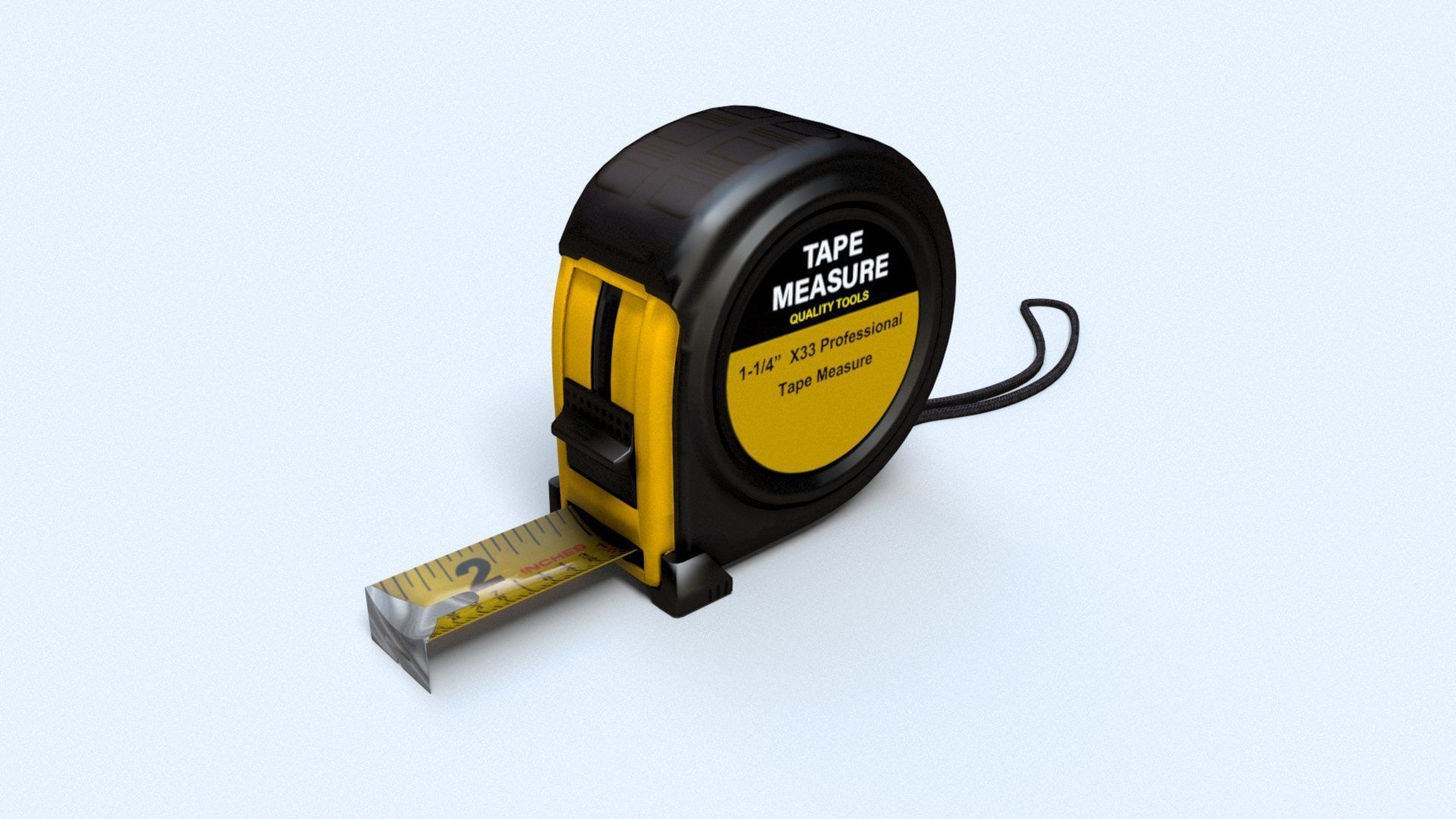 Worker tool set - Hammer Nails Tape Measure Low-poly 3D model_15