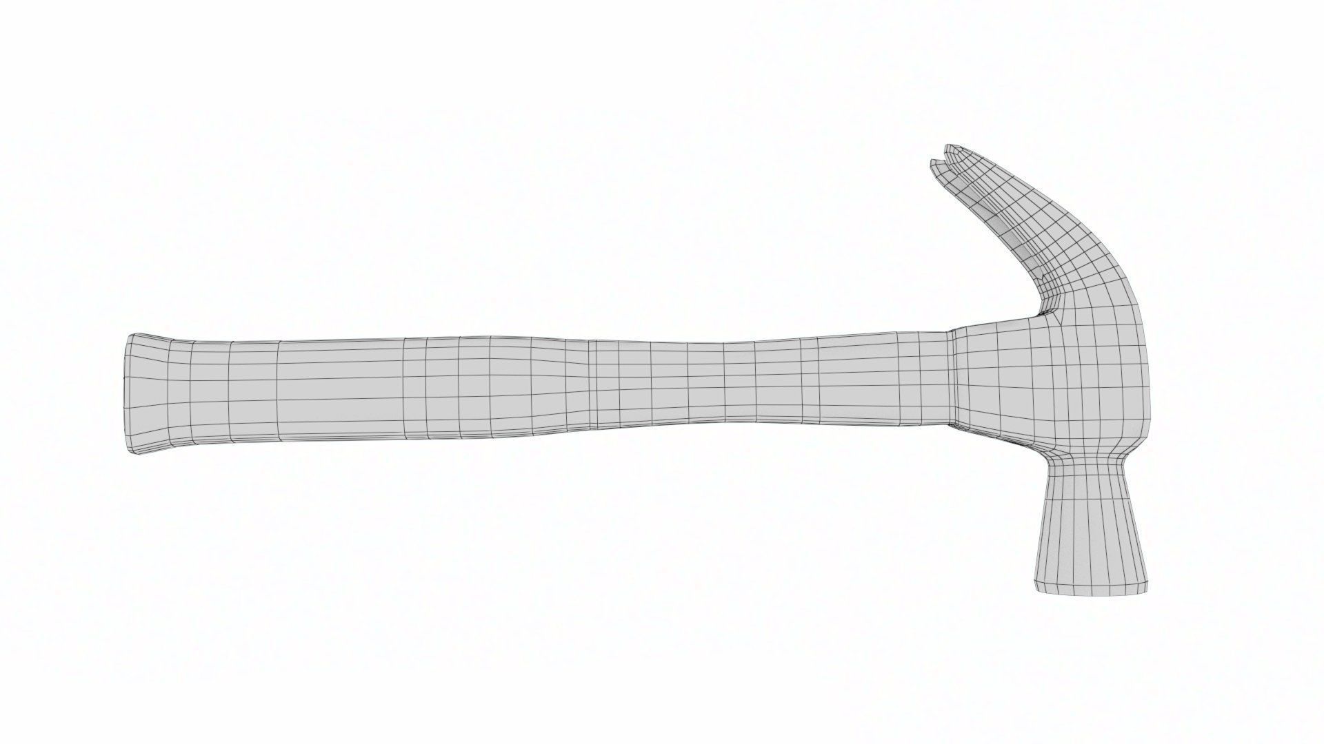 Worker tool set - Hammer Nails Tape Measure Low-poly 3D model_36