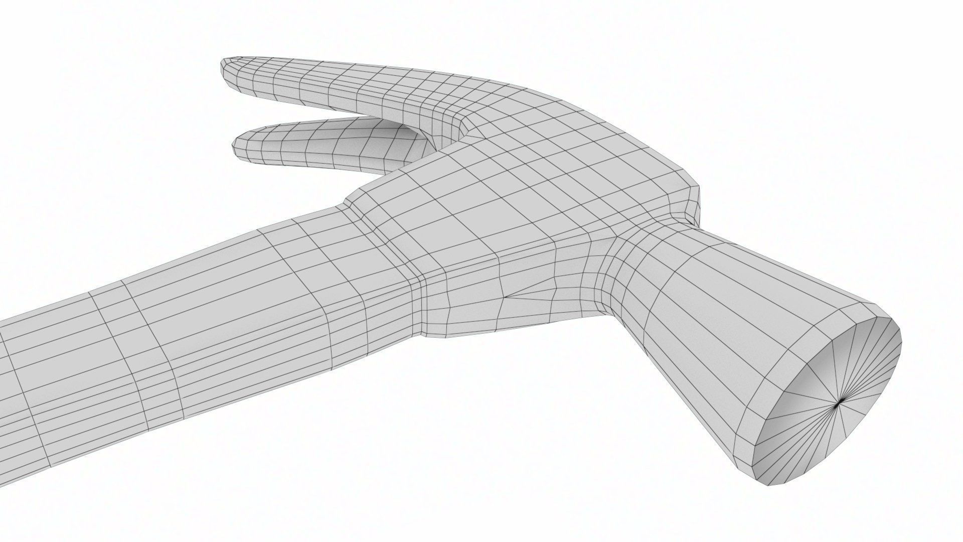 Worker tool set - Hammer Nails Tape Measure Low-poly 3D model_34