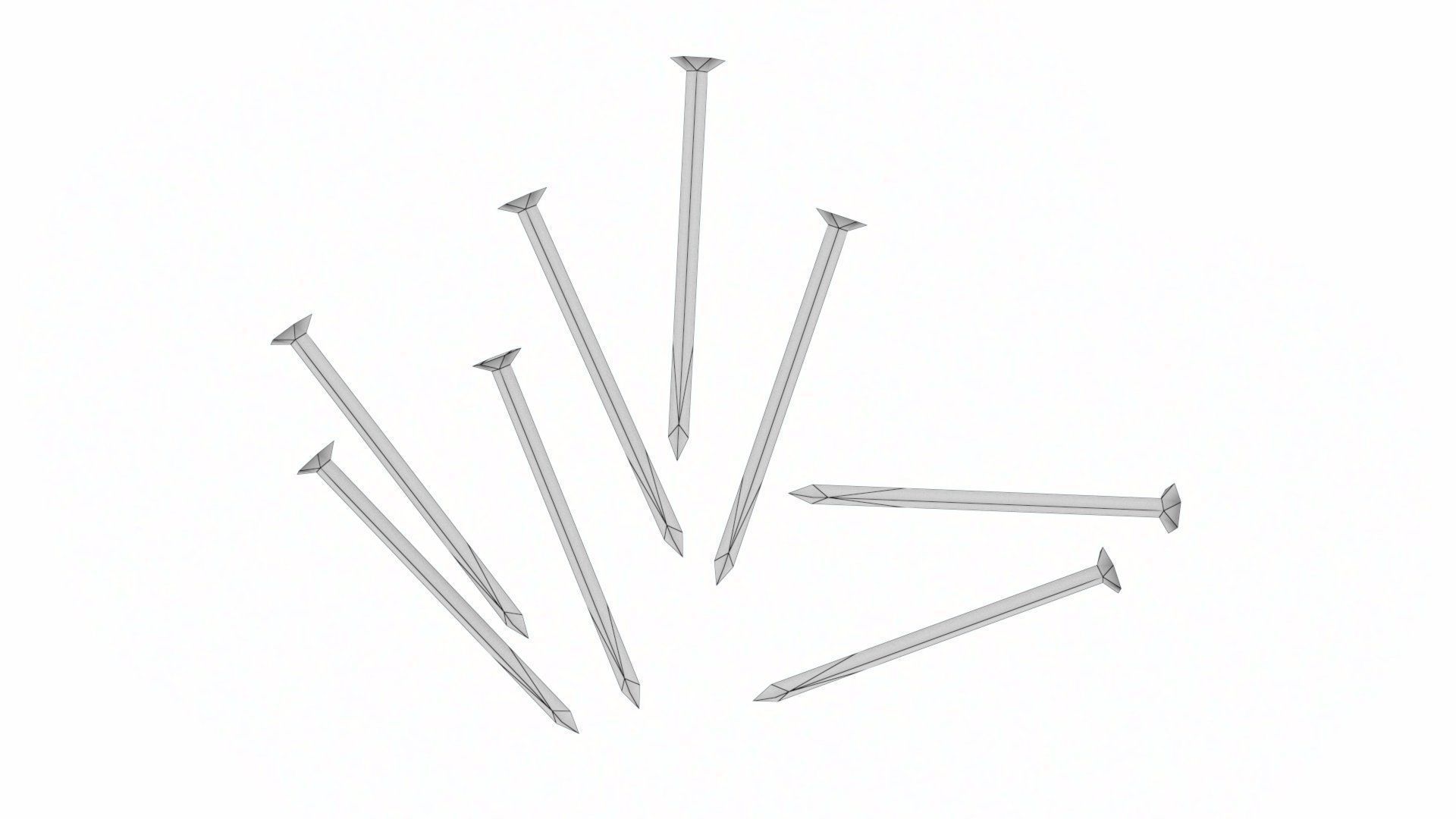 Worker tool set - Hammer Nails Tape Measure Low-poly 3D model_31