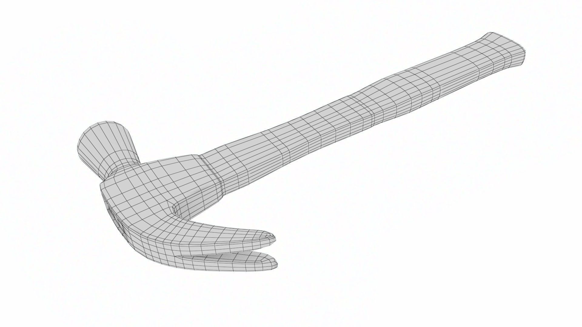 Worker tool set - Hammer Nails Tape Measure Low-poly 3D model_32