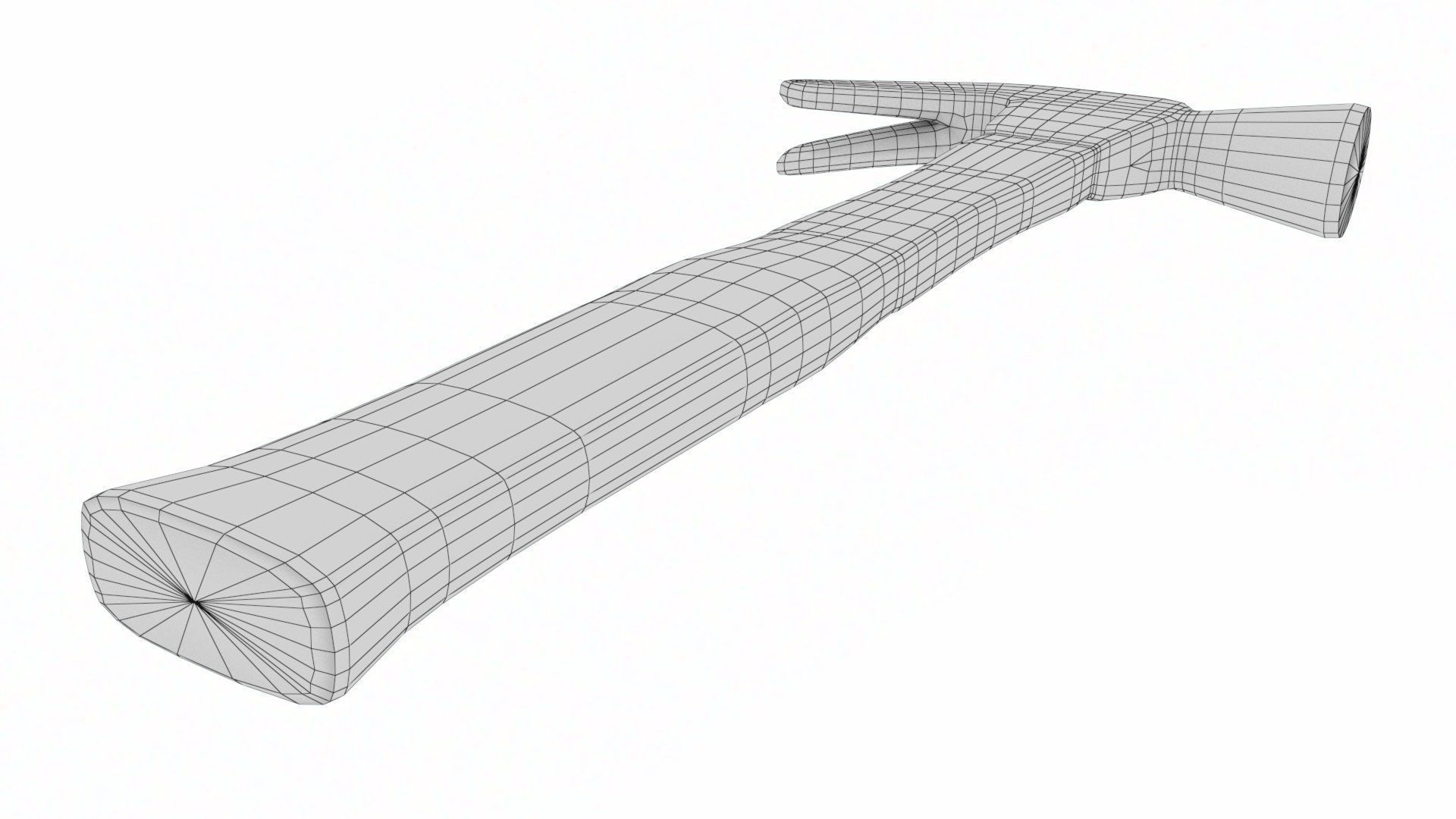 Worker tool set - Hammer Nails Tape Measure Low-poly 3D model_35
