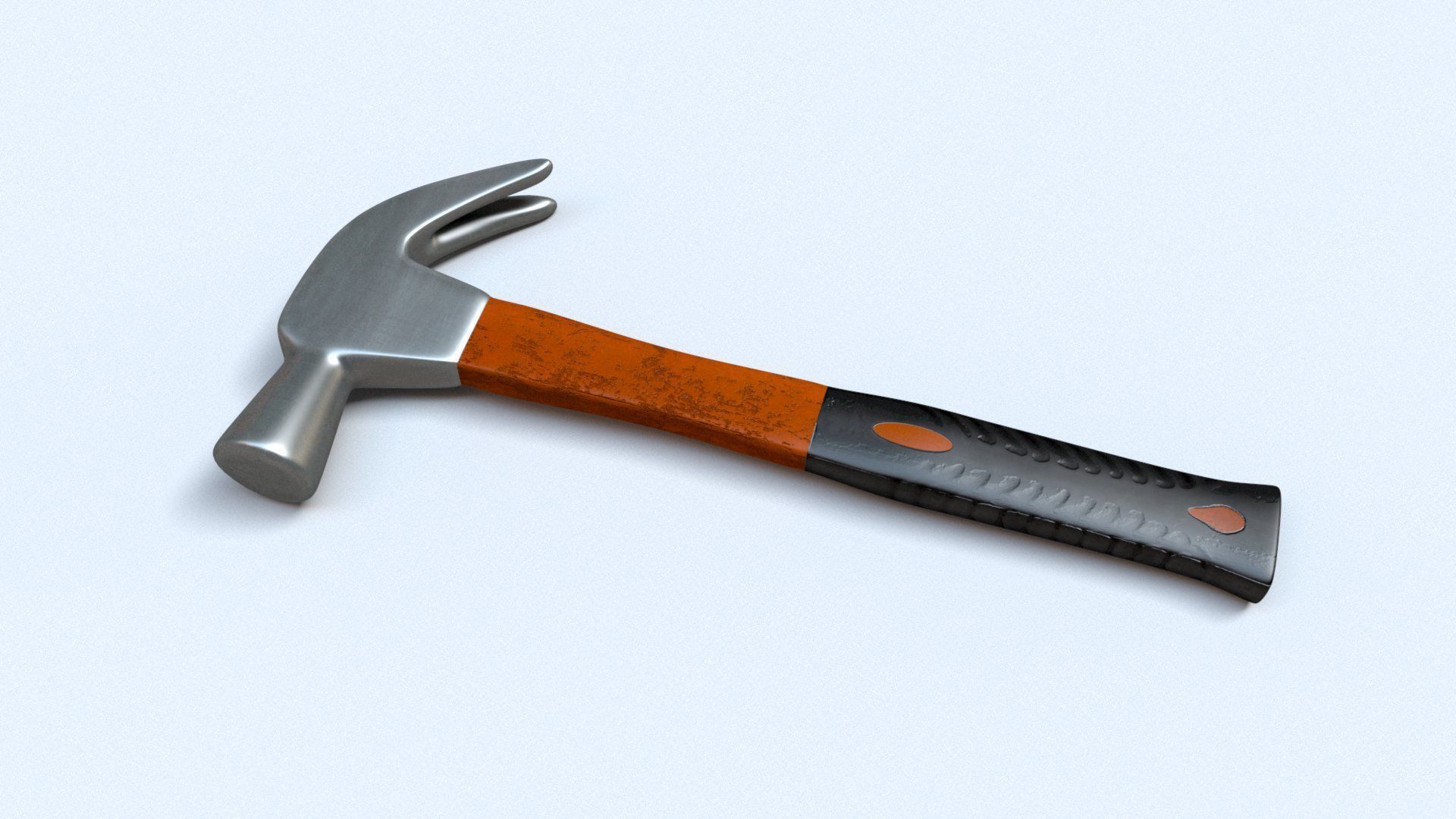 Worker tool set - Hammer Nails Tape Measure Low-poly 3D model_10