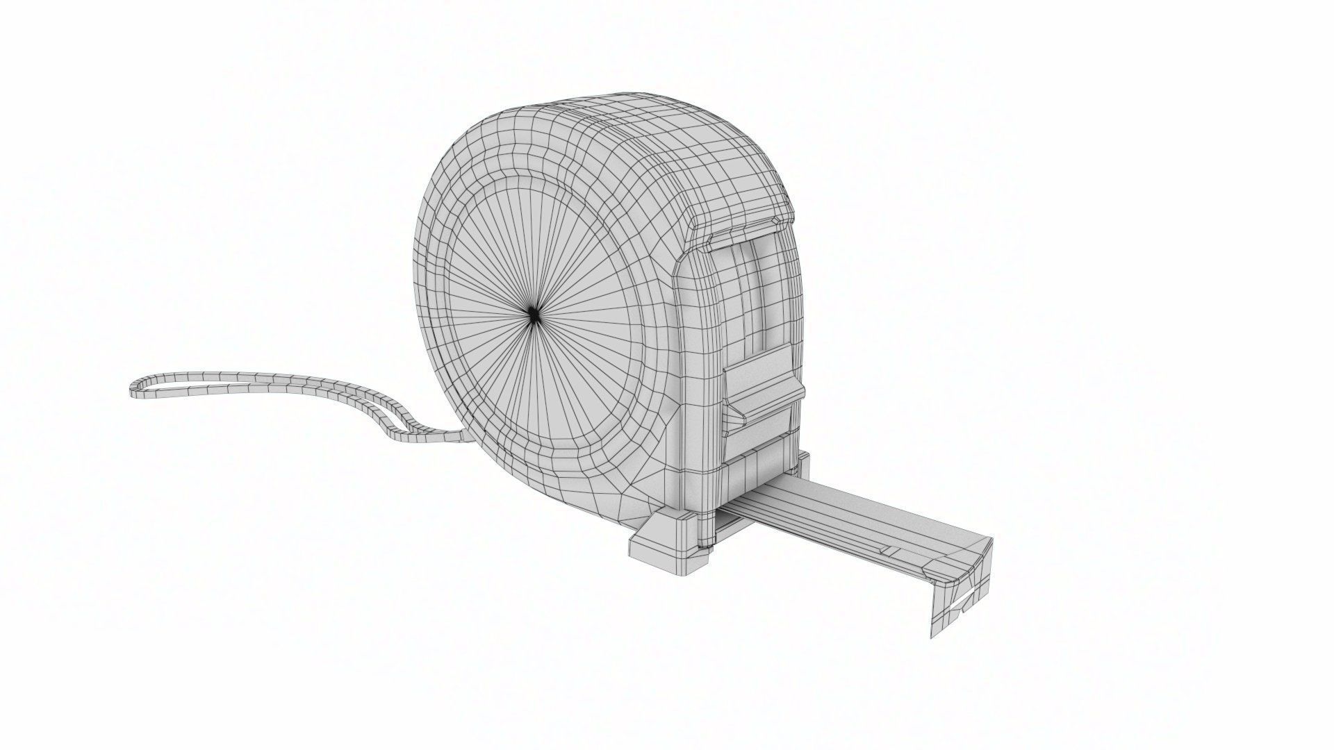 Worker tool set - Hammer Nails Tape Measure Low-poly 3D model_23