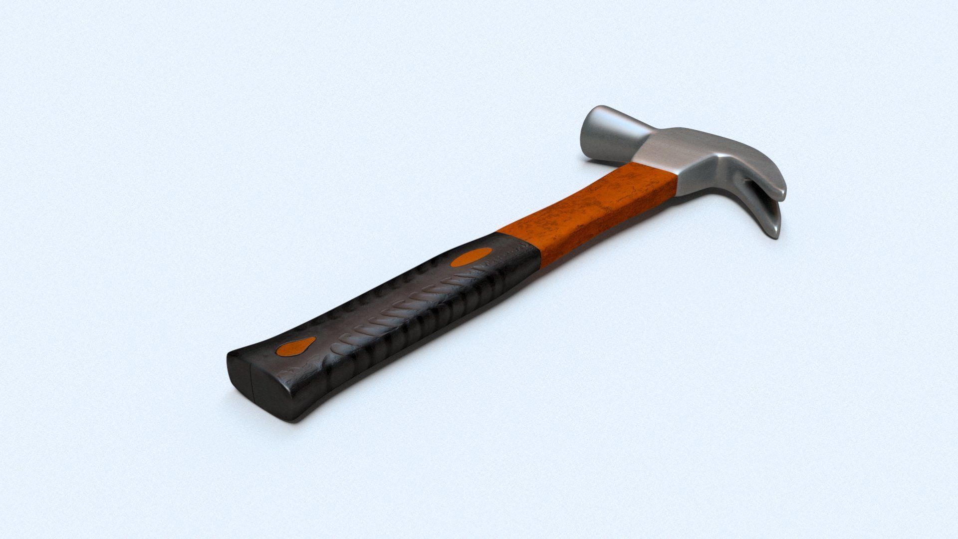 Worker tool set - Hammer Nails Tape Measure Low-poly 3D model_11