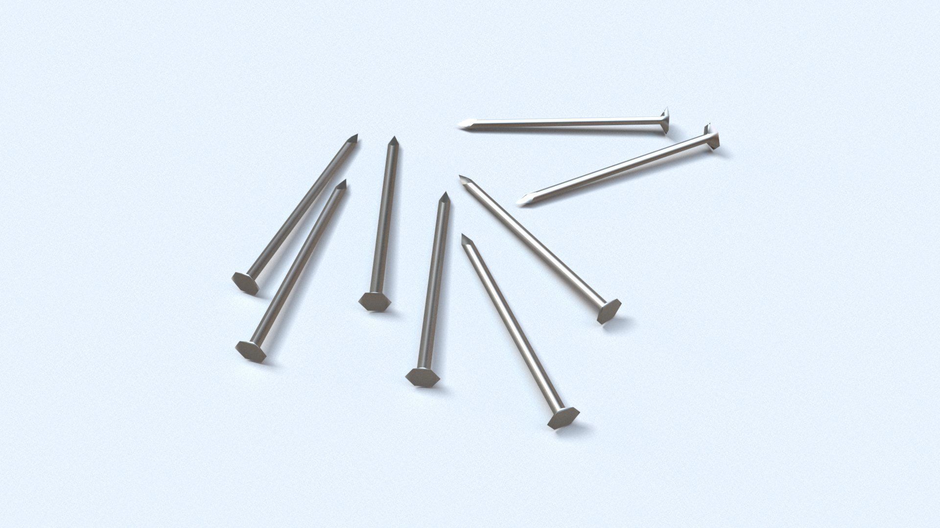 Worker tool set - Hammer Nails Tape Measure Low-poly 3D model_8