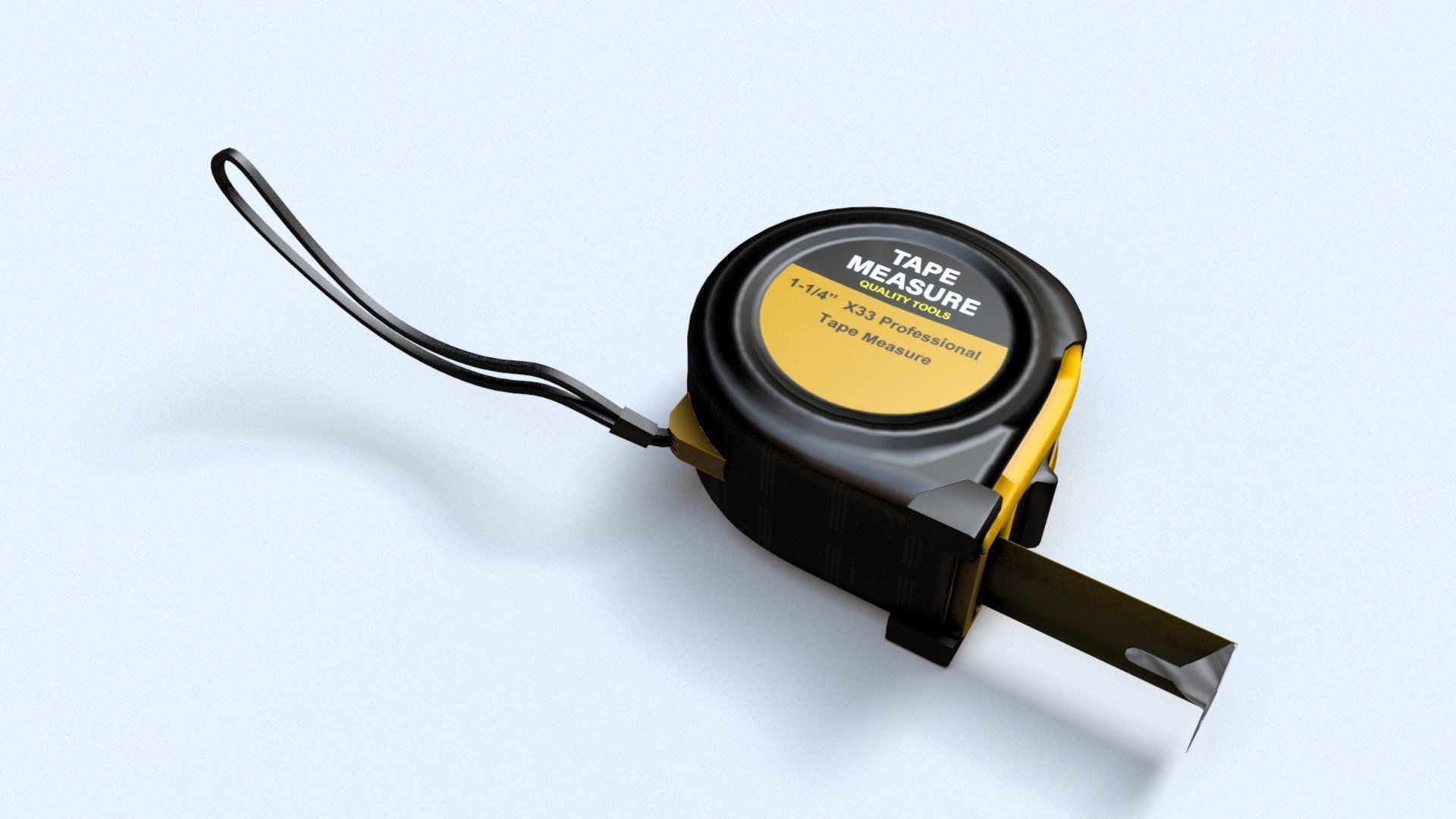 Worker tool set - Hammer Nails Tape Measure Low-poly 3D model_18