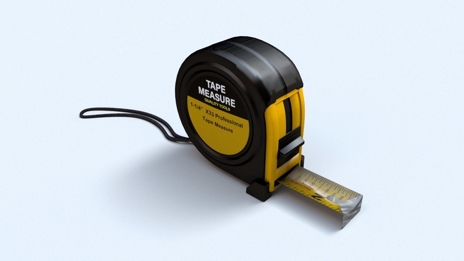 Worker tool set - Hammer Nails Tape Measure Low-poly 3D model_14