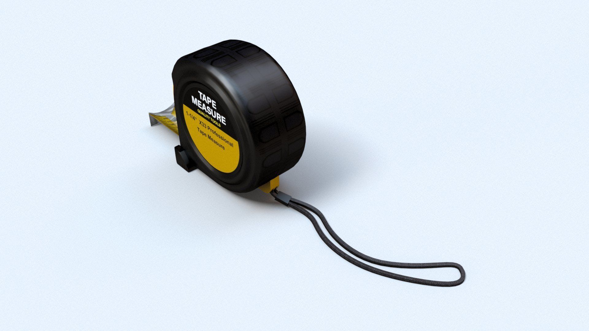 Worker tool set - Hammer Nails Tape Measure Low-poly 3D model_16