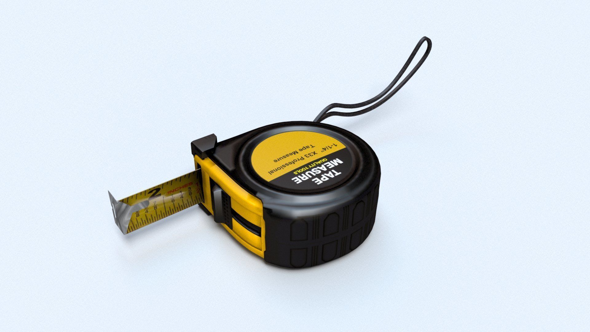 Worker tool set - Hammer Nails Tape Measure Low-poly 3D model_19