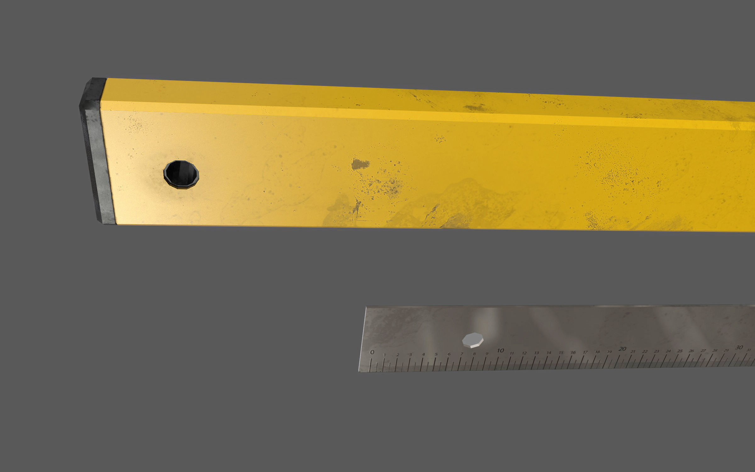 spirit level ruler Low-poly 3D model_4