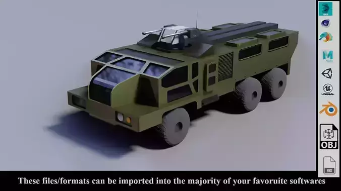 Sci-Fi Truck v1 - Low Poly Game Ready - PBR