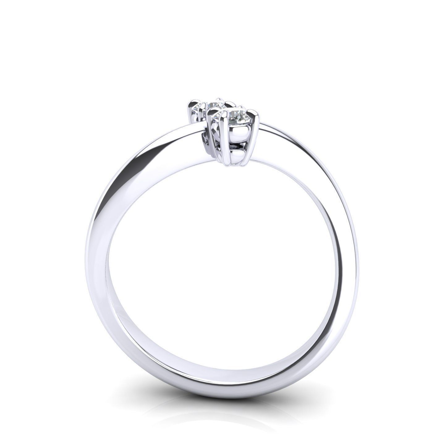  ring engagement contrarie 2 diamond multi stones 3D print model 3D print model_2