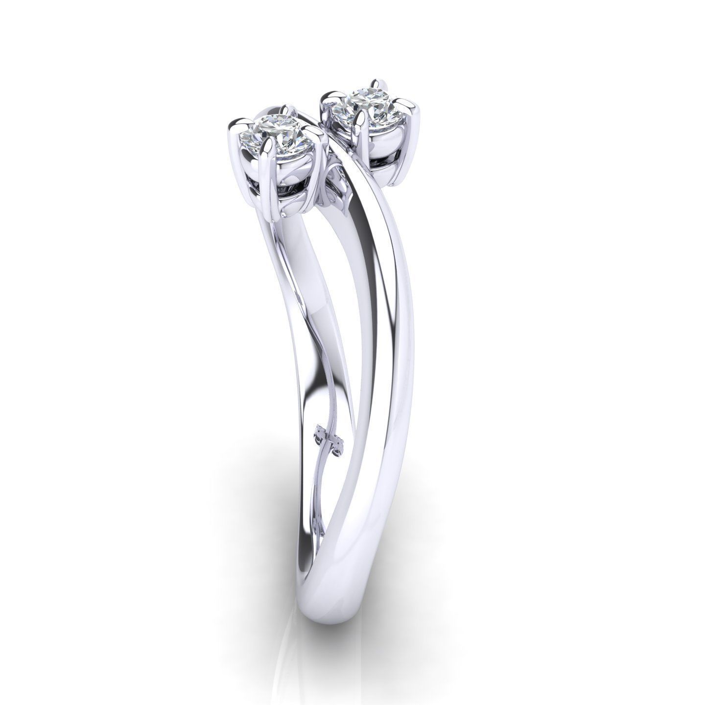  ring engagement contrarie 2 diamond multi stones 3D print model 3D print model_1