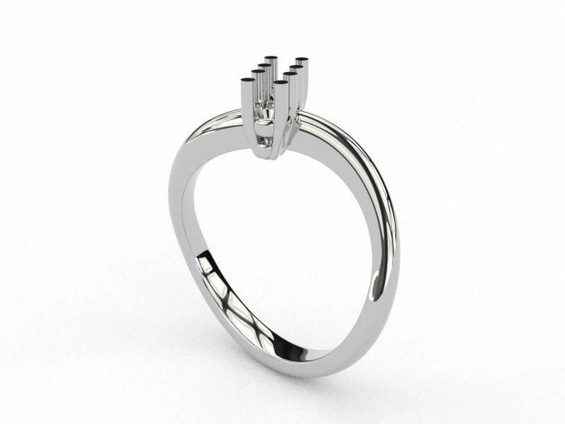  ring engagement contrarie 2 diamond multi stones 3D print model 3D print model_8