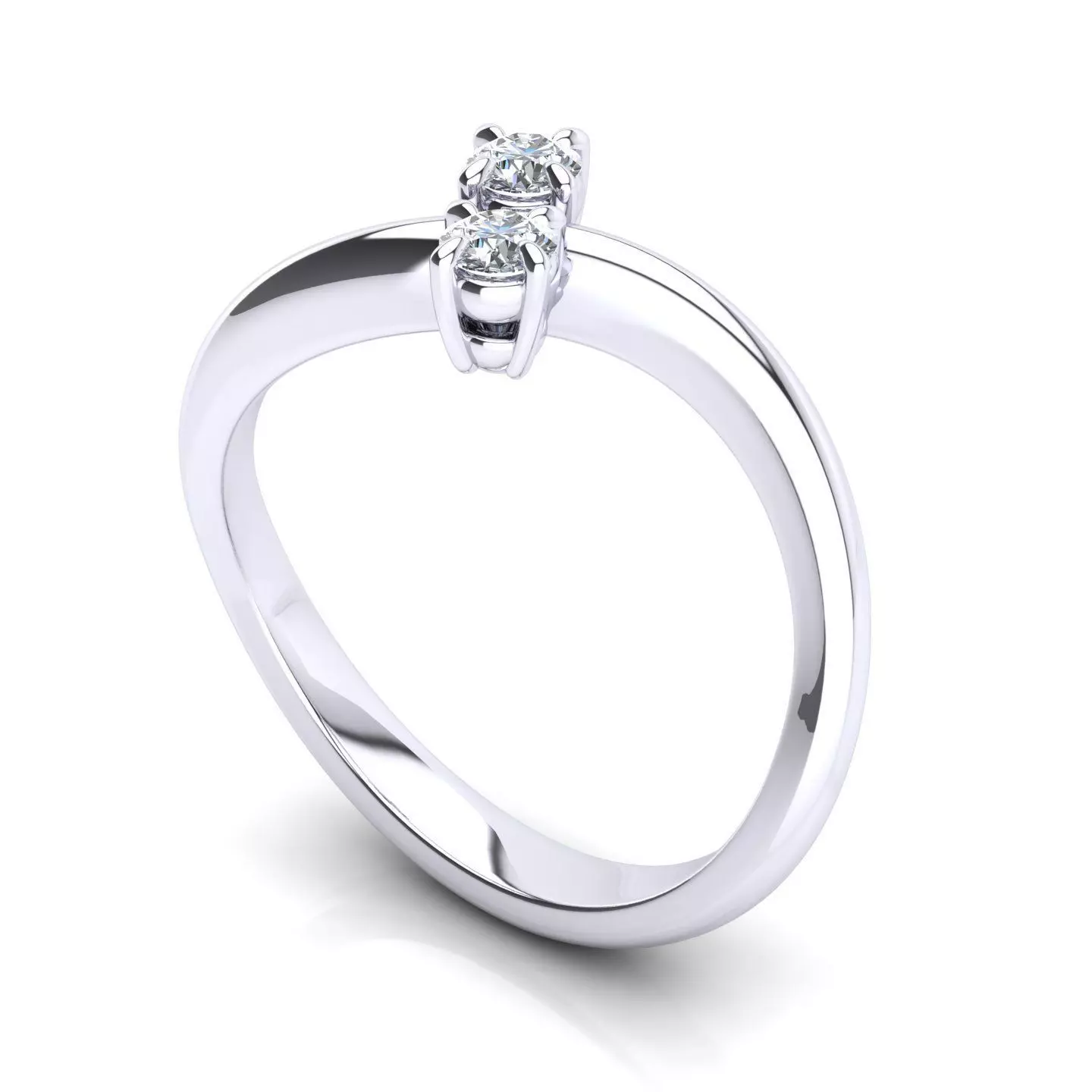  ring engagement contrarie 2 diamond multi stones 3D print model 3D print model_0