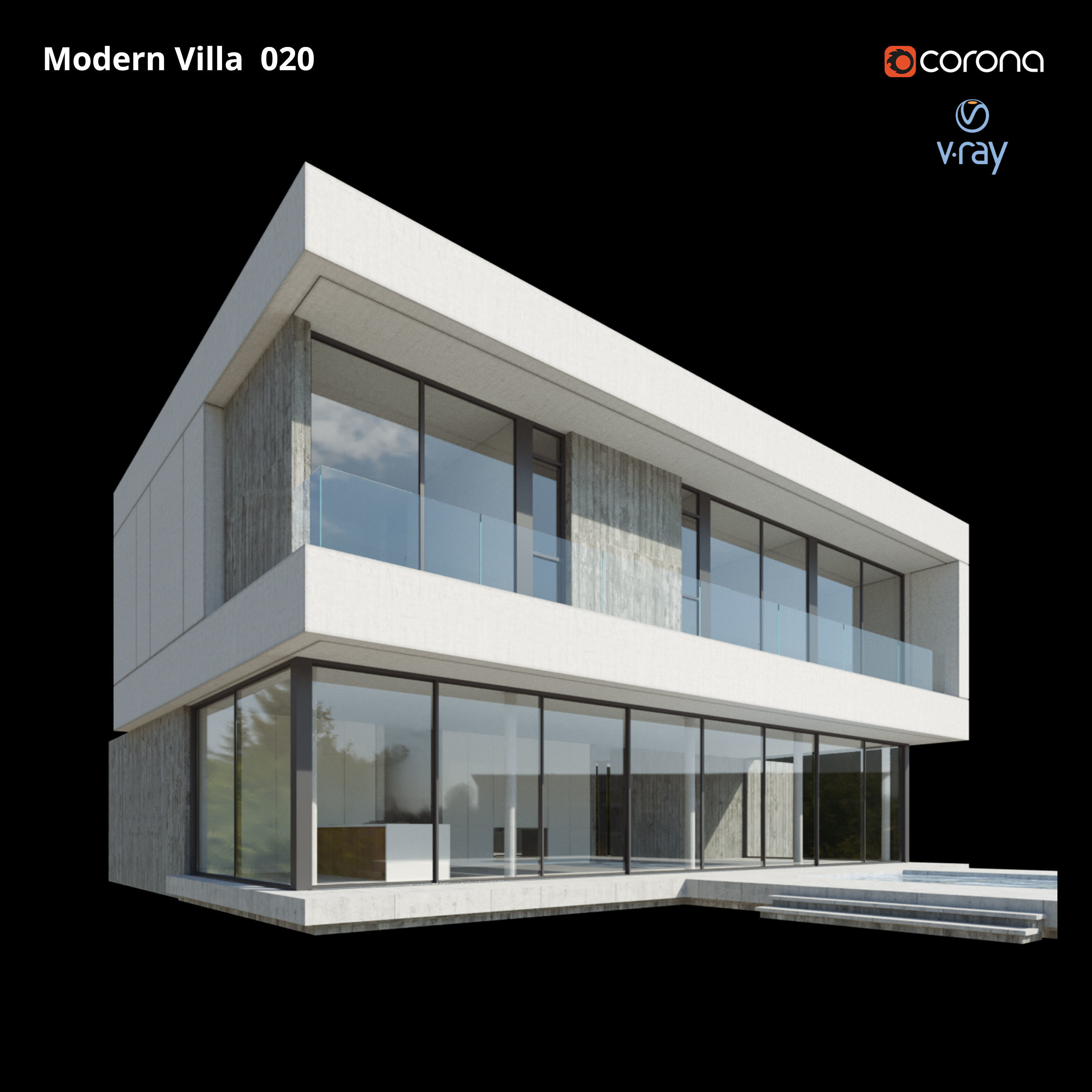 Modern Villa Design 020 3D model_3