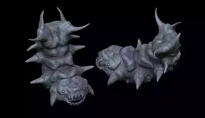 Monster sea worm clay alien scifi 