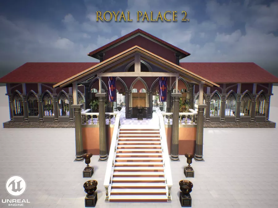 Royal Palace 2 Unreal Engine Low-poly 3D model_0