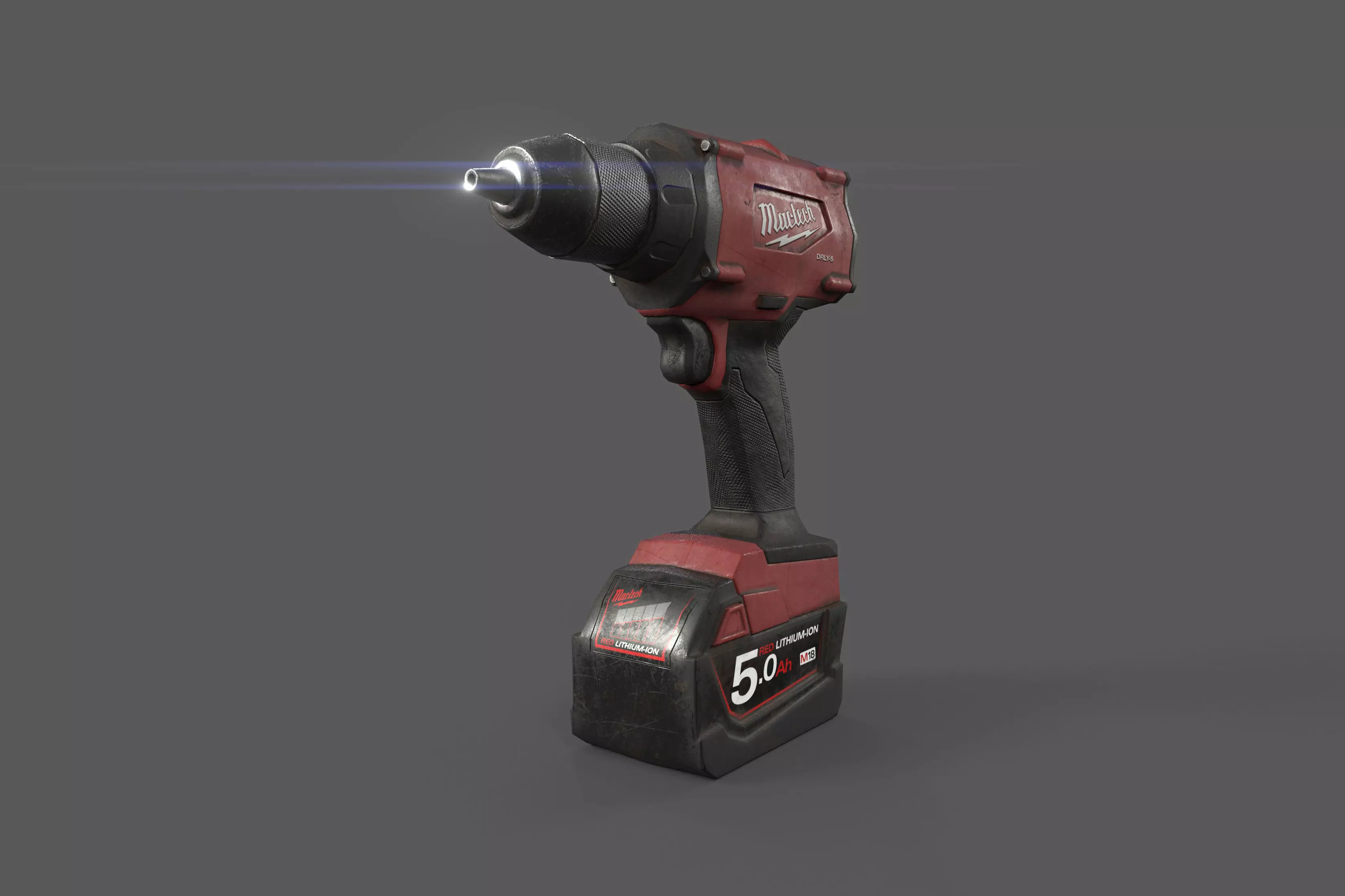 cordless screwdriver Low-poly 3D model_0