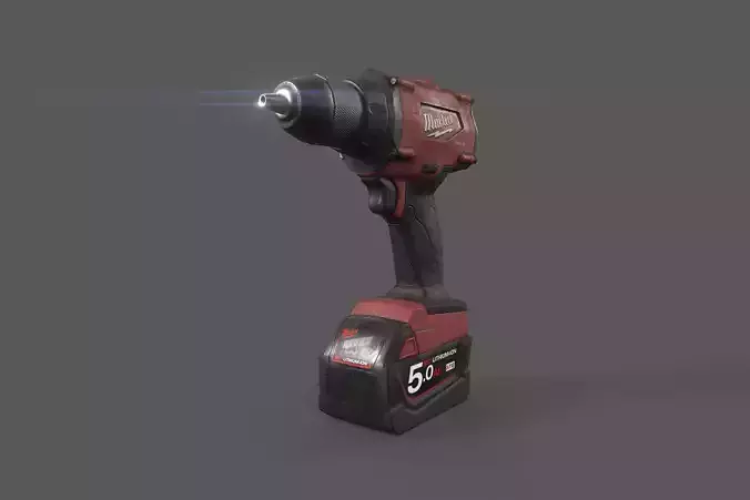 cordless screwdriver Low-poly 3D model