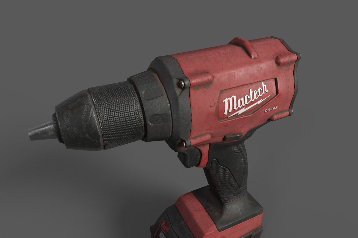 cordless screwdriver Low-poly 3D model_3