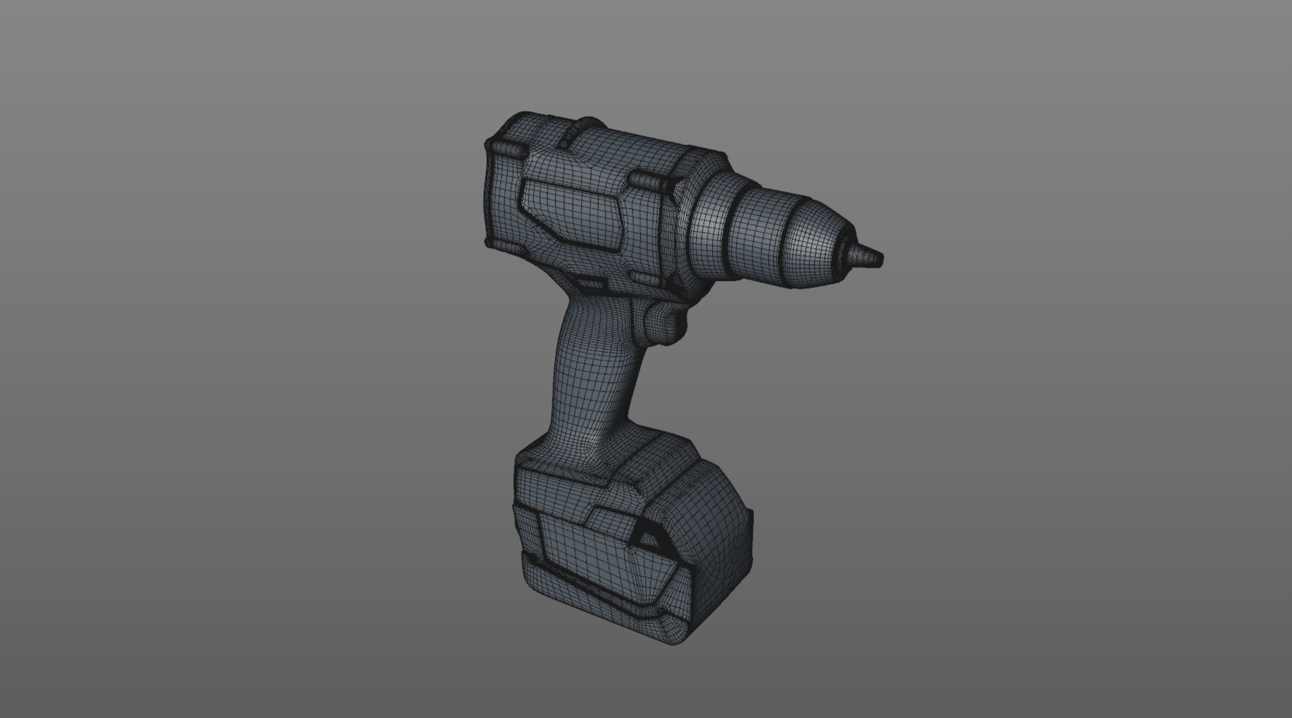 cordless screwdriver Low-poly 3D model_13