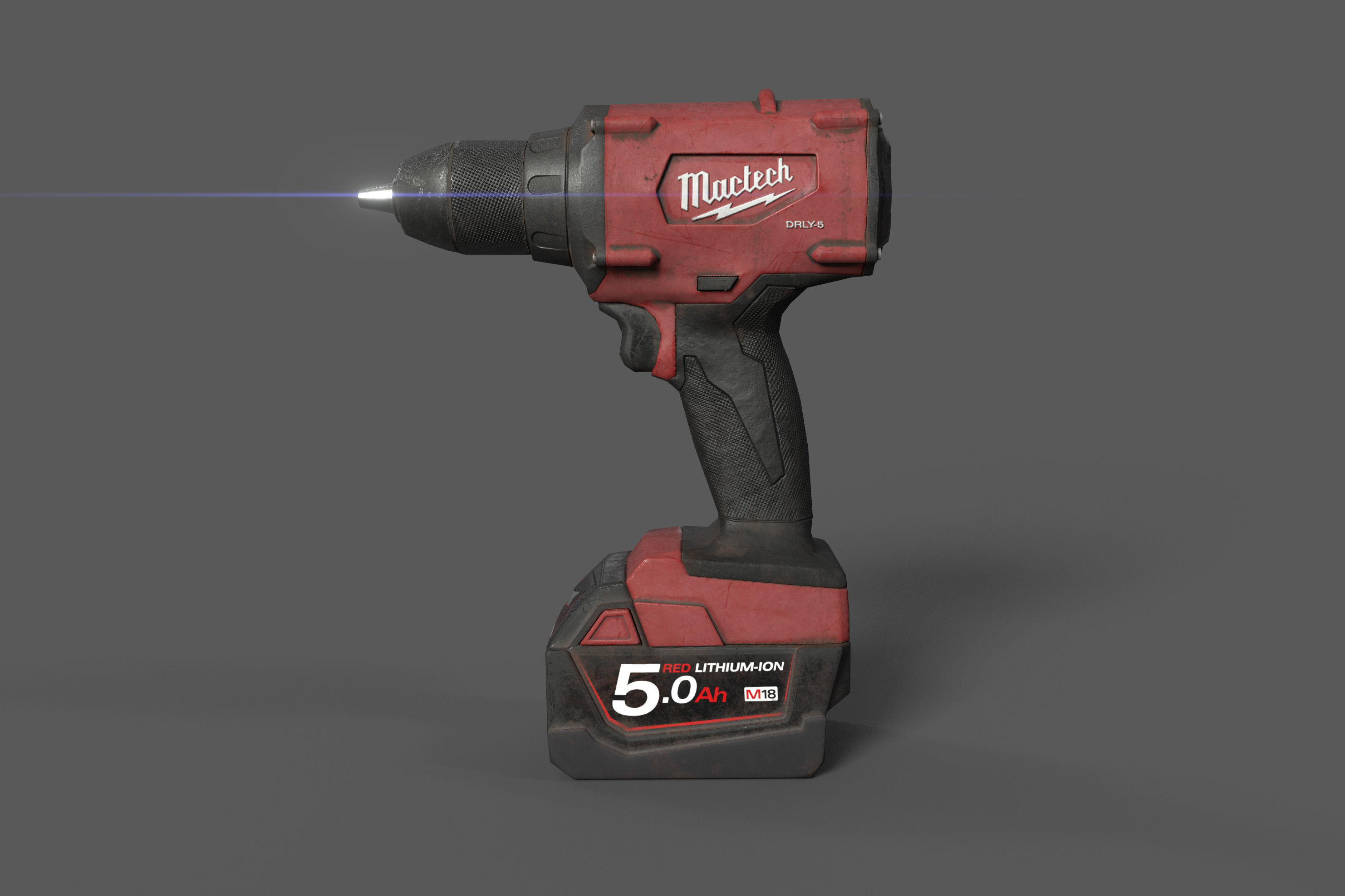 cordless screwdriver Low-poly 3D model_1