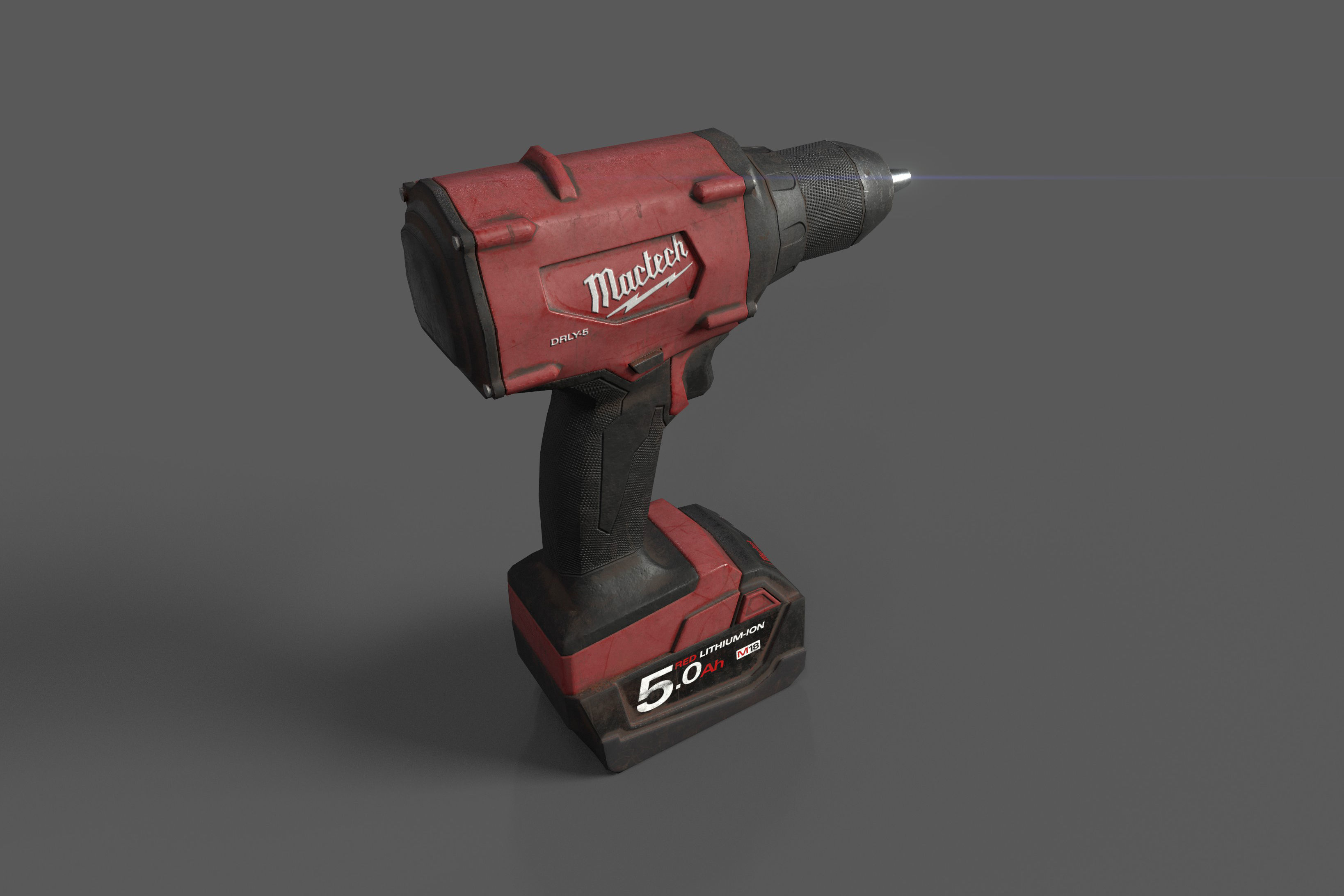 cordless screwdriver Low-poly 3D model_2