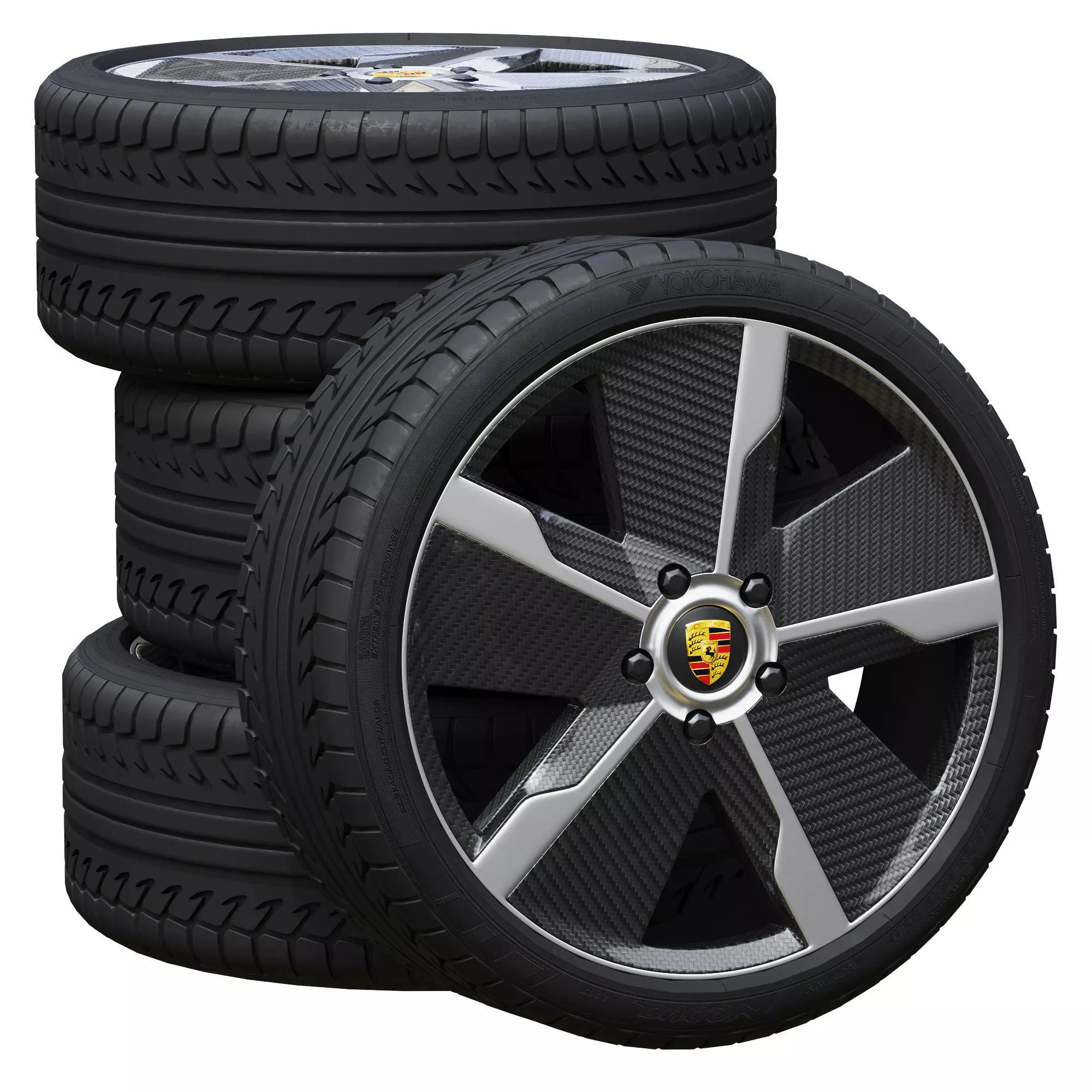 Porsche wheels 3D model_0