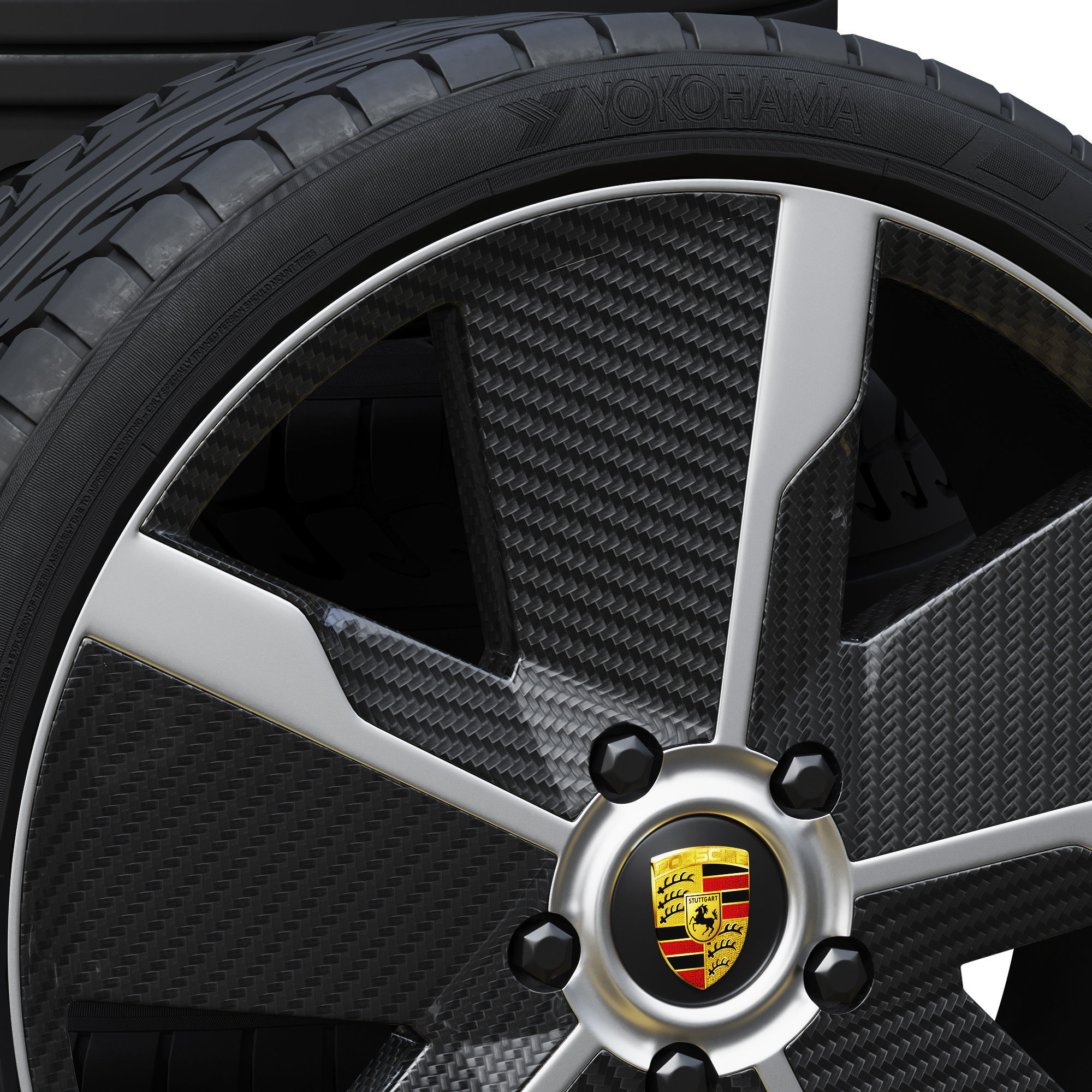 Porsche wheels 3D model_2
