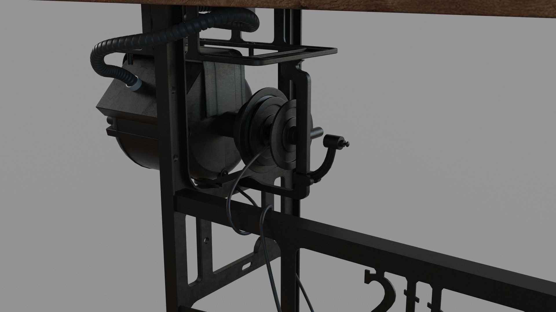 Sewing Machine Desk 3D model_5