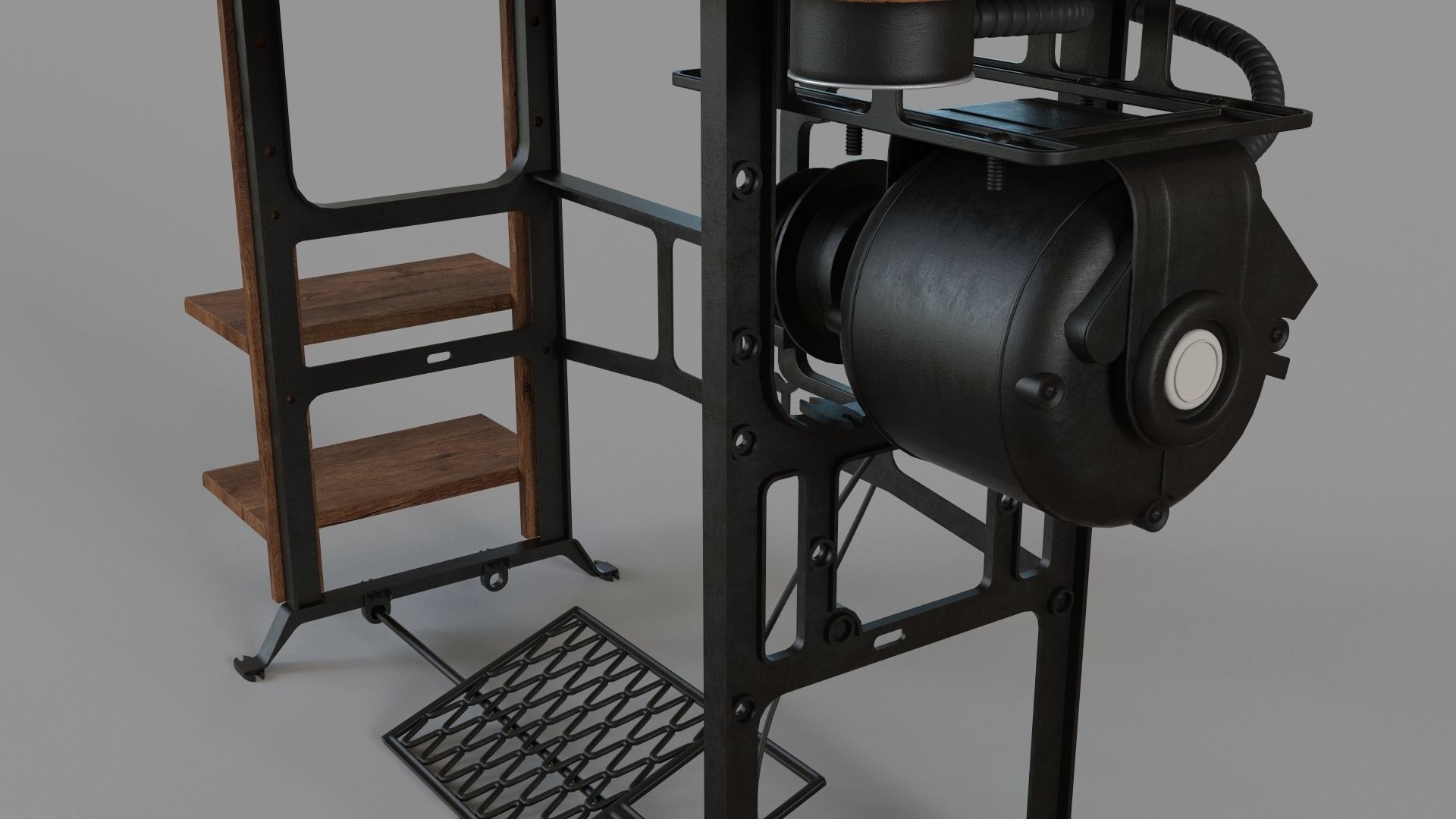 Sewing Machine Desk 3D model_3