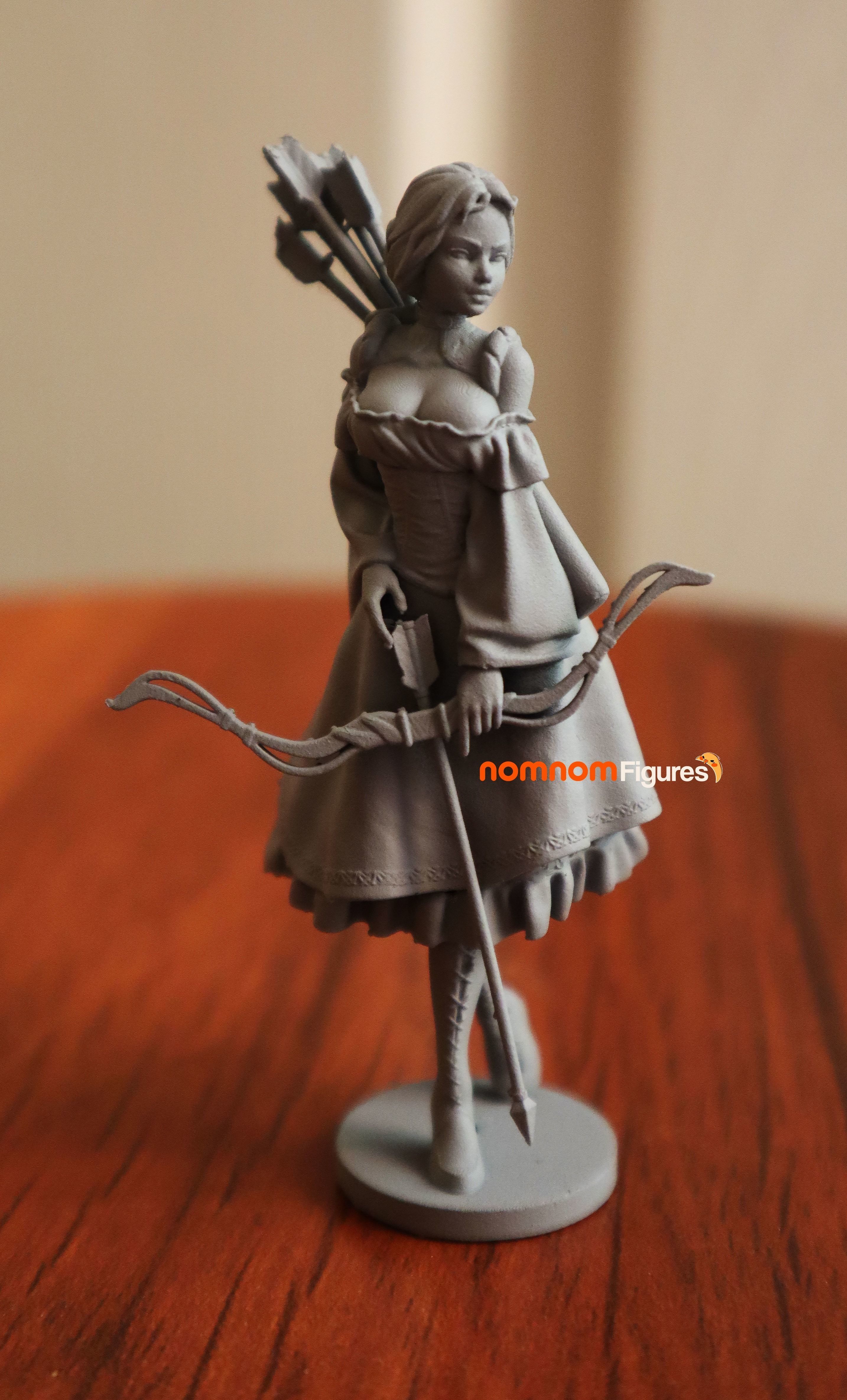 Archeress statue of woman holding arrow 3D print model_2