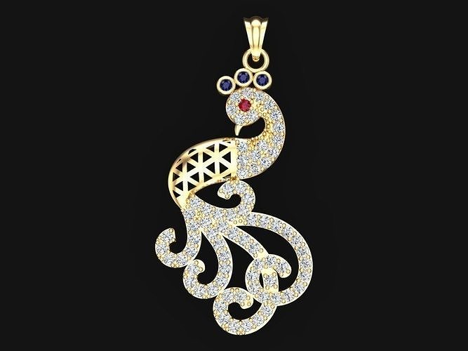 Peacock pendant 3D print model