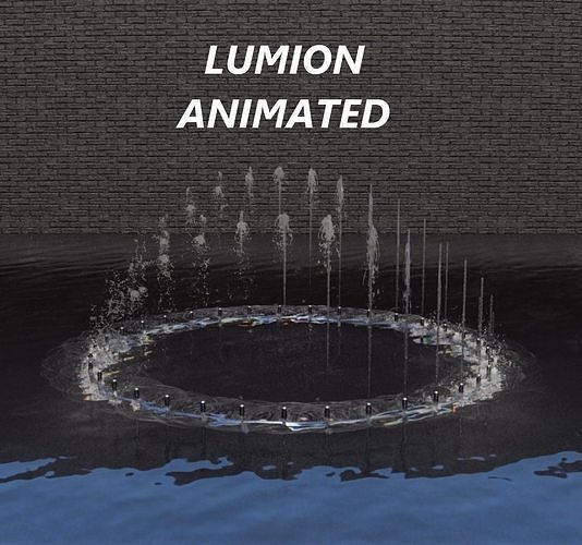 Lumion fountain - animated Low-poly 3D model