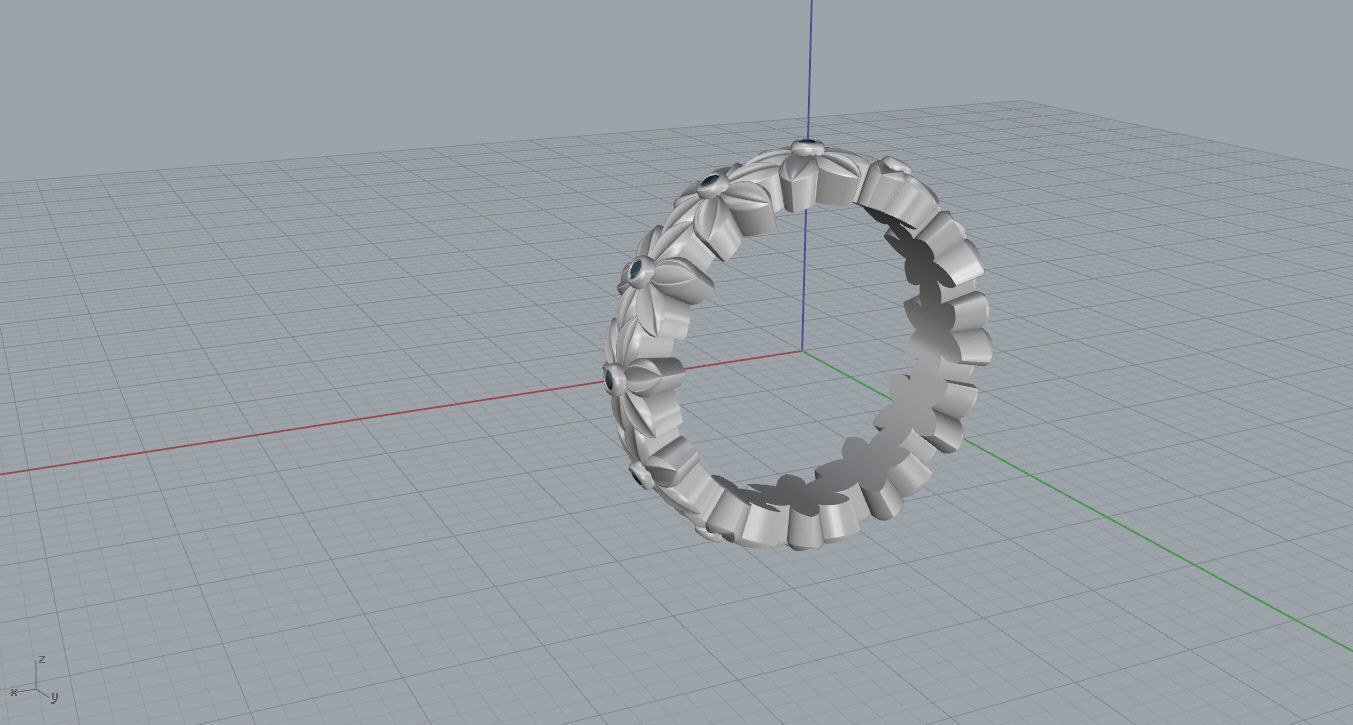 Rings flower ring 3D print model_13