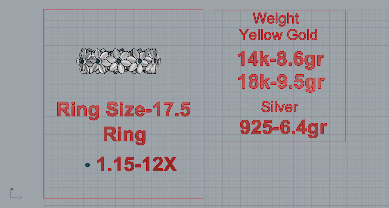 Rings flower ring 3D print model_9