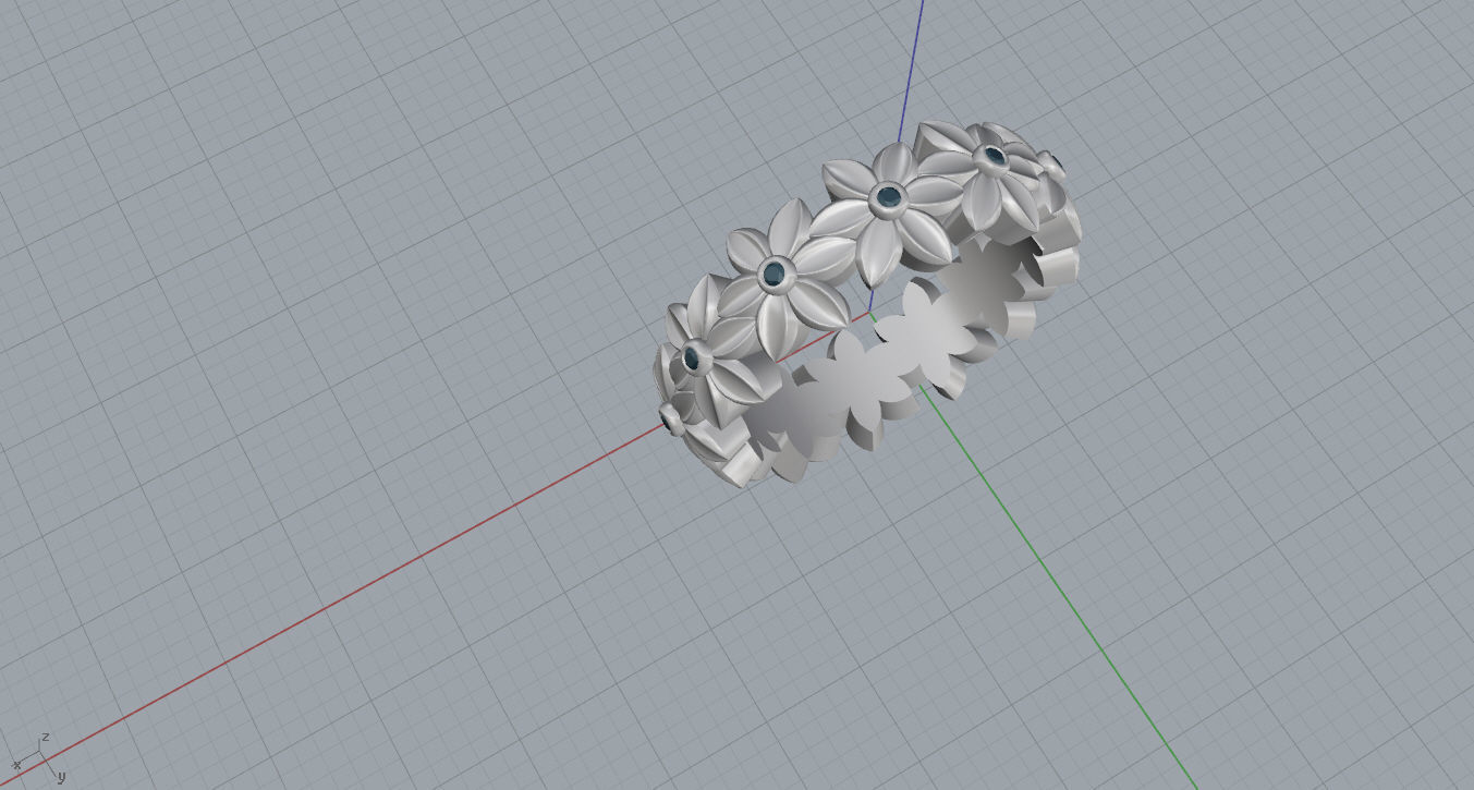 Rings flower ring 3D print model_12