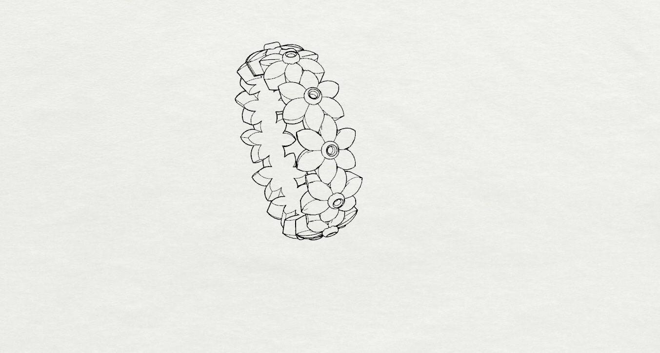 Rings flower ring 3D print model_16