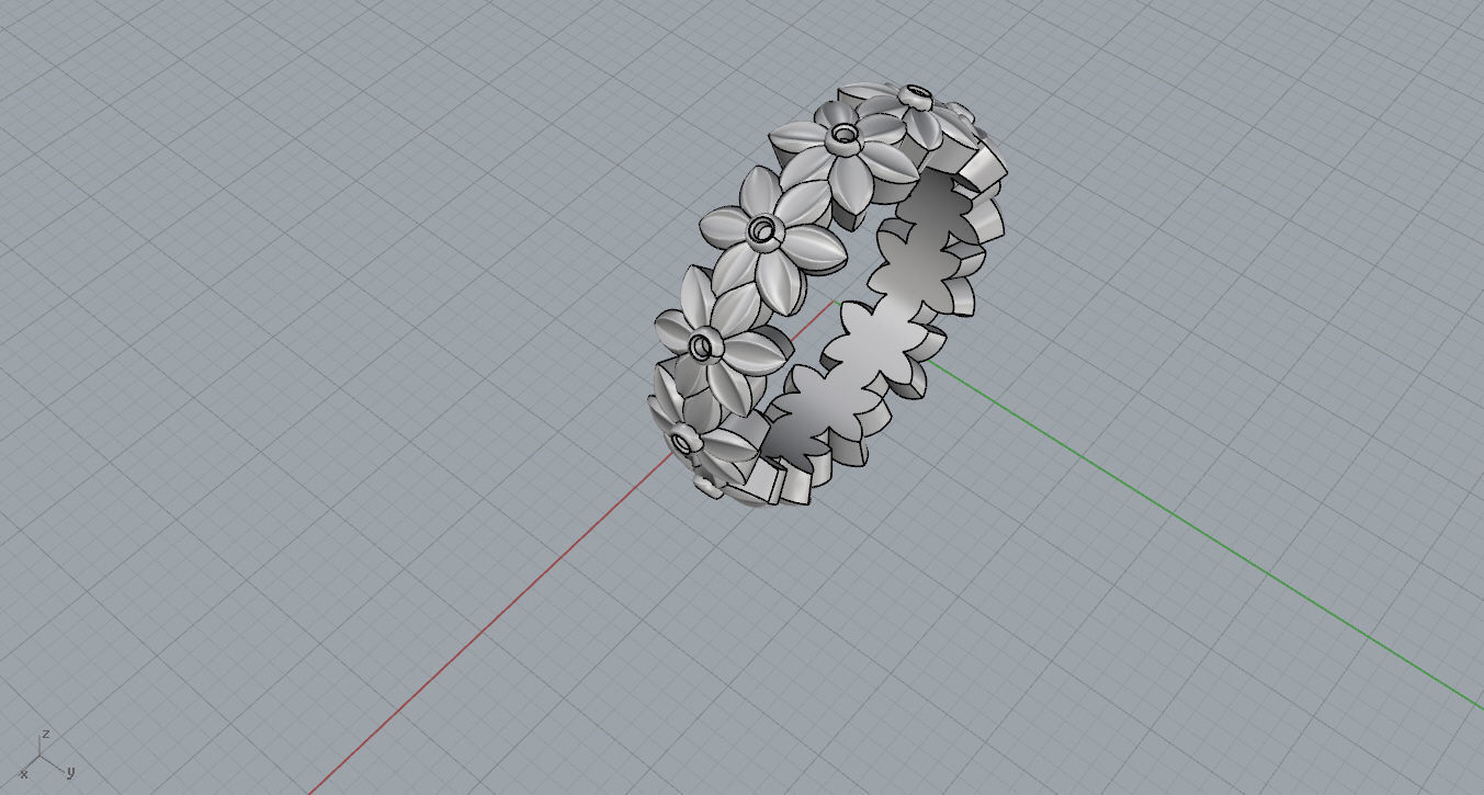 Rings flower ring 3D print model_14