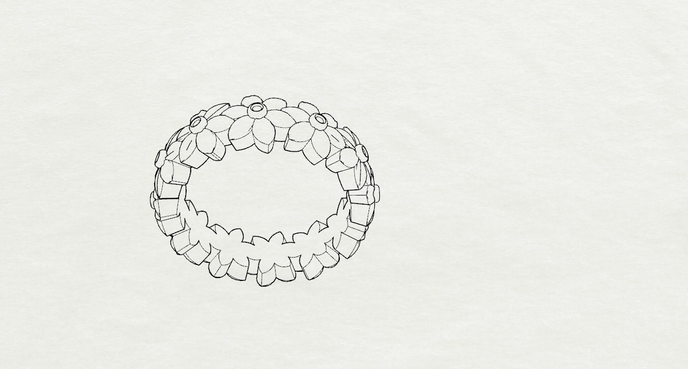 Rings flower ring 3D print model_15