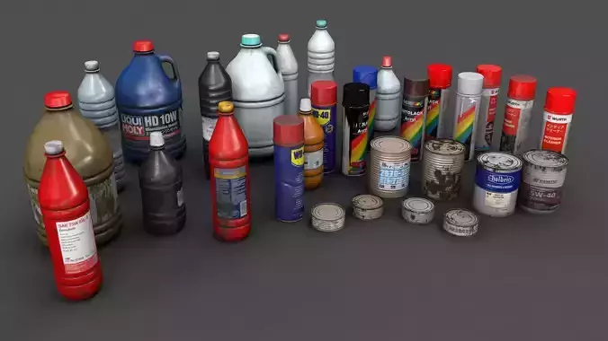 various container Low-poly 3D model