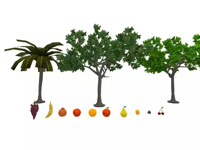 FRUITS AND TREES LOW POLY PACK