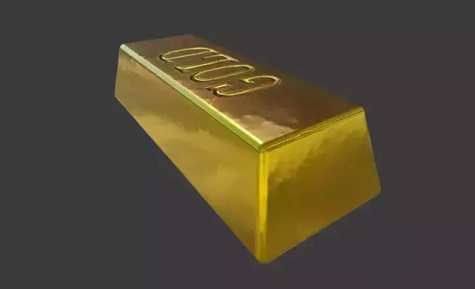Gold Bar PBR game ready asset
