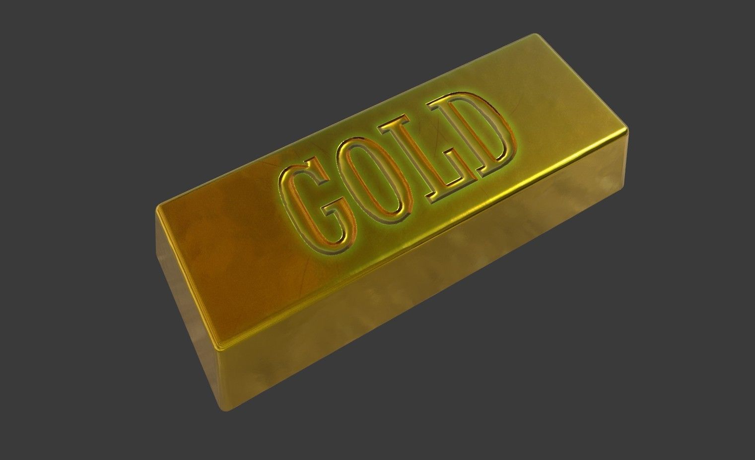 Gold Bar PBR game ready asset Low-poly 3D model_3