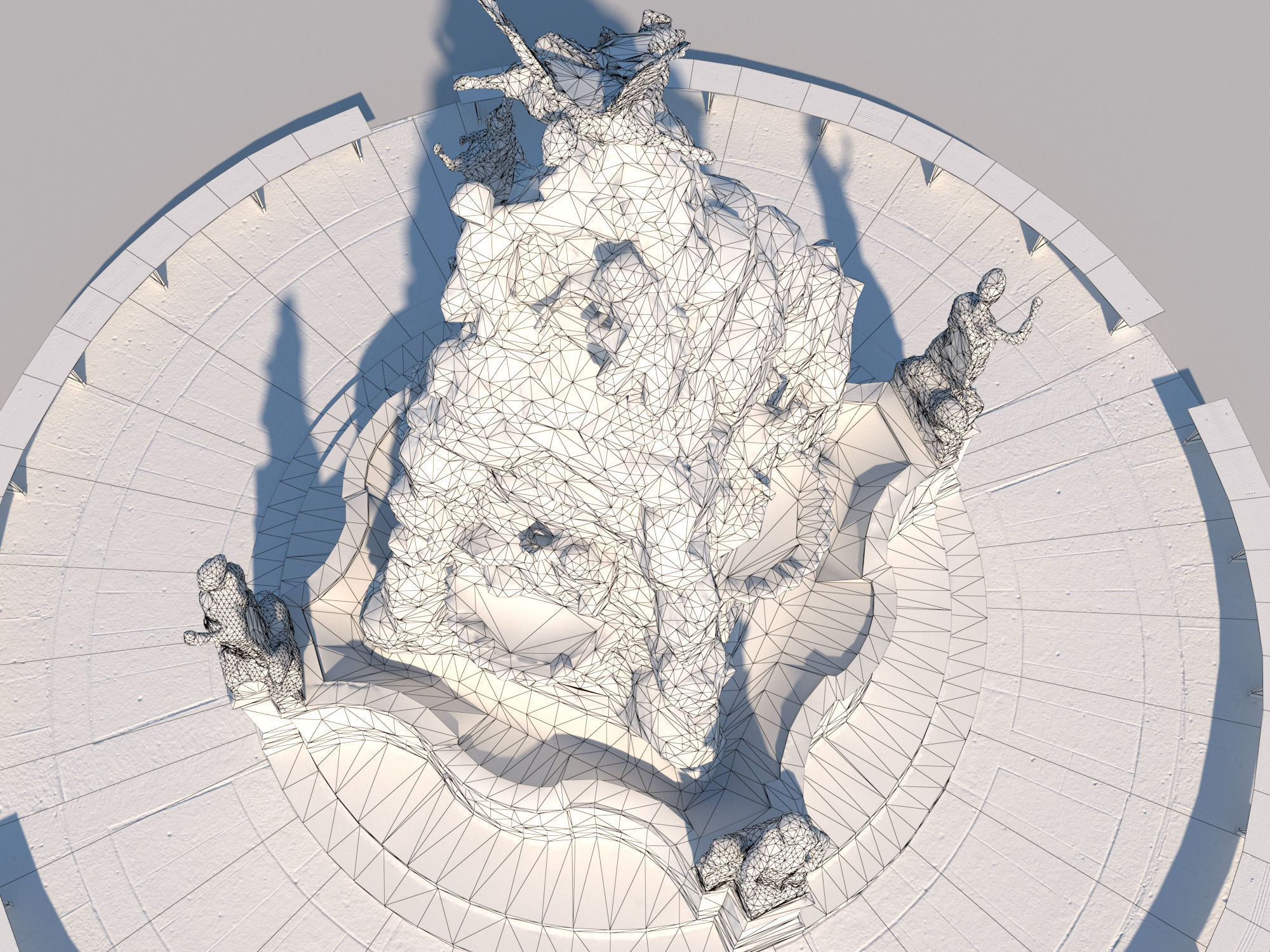  Fountain of the Four Continents Low-poly 3D model_21